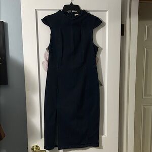 Sleeveless Navy Sheath Dress - Classic Workwear